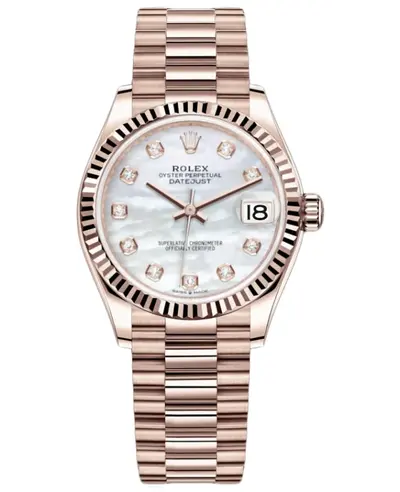Rolex Datejust 31 Everose Gold Mother-of-Pearl Diamond Dial Women's Watch Model M278275-0009 (arb12391)