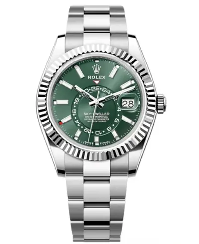 Rolex Sky-Dweller Model M336934-0001: White Rolesor Case with Mint Green Dial (green, arb12481)