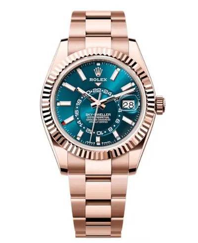 Rolex Sky-Dweller Model M336935-0001 - Blue-Green Dial with Rose Gold Case (blue, arb12488)