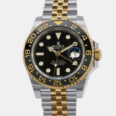 Rolex Black 18k Yellow Gold Stainless Steel GMT-Master II 126713GRNR Automatic Men's Wristwatch Article: 1114058 (black, arb8347)