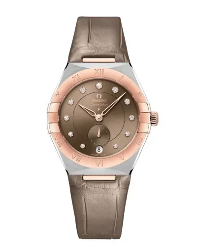 Omega Women's Constellation Co-Axial Master Chronometer Light Chestnut Dial Leather Strap Model 131.23.34.20.63.001 (brown, arb9455)