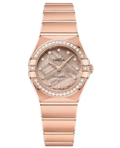 Omega Constellation Model 13155256099002 - Rose Dial Diamond Bezel Sedna Rose Gold Quartz Watch 131.55.25.60.99.002 (pink, arb9522)