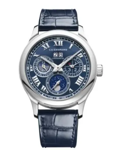 Chopard L.U.C Limited Edition Model 161927-9001 Blue Dial Alligator Leather Strap Men's Watch (blue, arb9588)