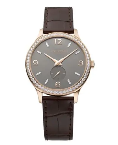 Chopard L.U.C. Model:171948-5001 Women's Watch Rose Gold Case Grey Dial Alligator Leather Strap (arb9629)