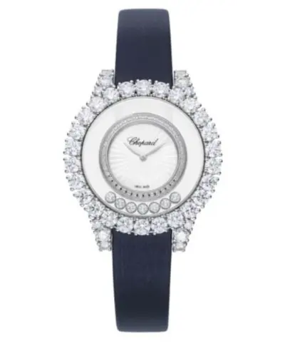Chopard 209430-1001 Happy Diamonds Mother of Pearl Dial Fabric Strap Women's Watch (arb9667)
