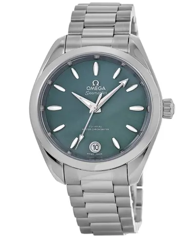 Omega Seamaster Aqua Terra Shades Automatic Chronometer 34mm Green Dial Steel Women's Watch Model No: 220.10.34.20.10.001 (green, arb9765)