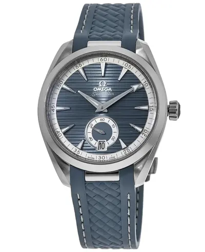 OMEGA Seamaster Aqua Terra 150m Master Co-Axial Movement Blue Dial Rubber Strap Men's Watch, Model: 220.12.41.21.03.005 (blue, arb9813)