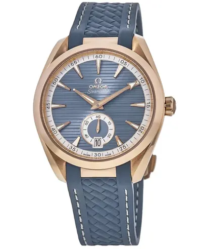 Omega Seamaster Aqua Terra 150m Master Co-Axial Blue Dial Rubber Strap Men's Watch Model 220.52.41.21.03.002 (blue, arb9868)