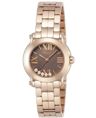 Chopard Happy Sport Model 2741895004: Brown Diamond Dial, 30mm Rose Gold Women's Watch 274189-5004 (brown, arb9954)