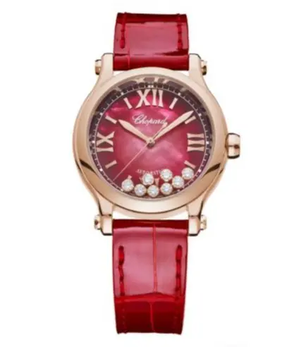Chopard Happy Sport 275378-5005 Red Mother of Pearl Dial Automatic Watch (red, arb9981)