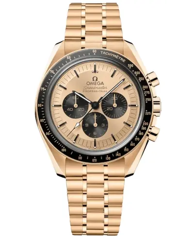 Omega Speedmaster Moonwatch Professional Manual Winding Chronograph Gold Dial 18k Gold Men's Watch 310.60.42.50.99.002 (arb10177)