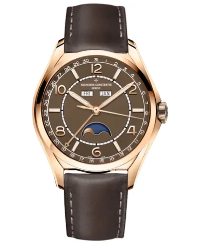 Vacheron Constantin FIftySix Complete Calendar Automatic Brown Dial Rose Gold Leather Strap Men's Watch Model 4000E/000R-B065 (brown, arb10351)