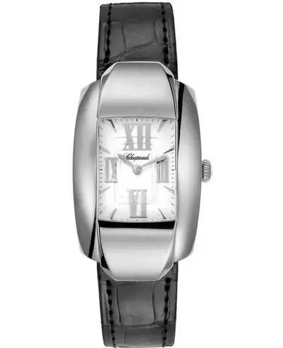 Chopard La Strada Model 419255-1001 Silver Dial Women's Watch, 18K White Gold Case and Black Alligator Leather Strap (arb10382)