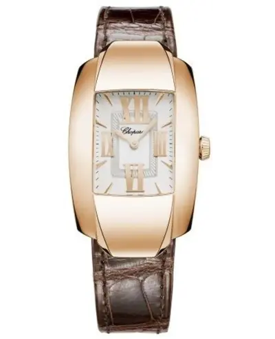 Chopard La Strada Women's Watch Model 419255-5001, Silver Dial, Brown Alligator Leather Strap (arb10383)