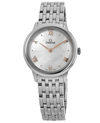 Omega De Ville Prestige Quartz Mother of Pearl Dial Steel Women's Watch Model 434.10.28.60.05.001 (arb10506)