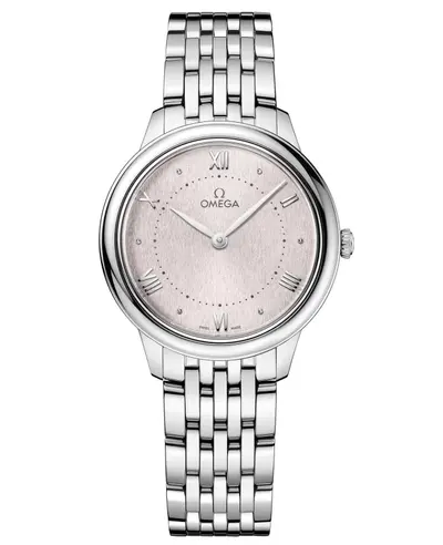 Omega De Ville Prestige Quartz 30mm Rose Dial Steel Women's Watch Model:43410306002001 434.10.30.60.02.001 (pink, arb10511)