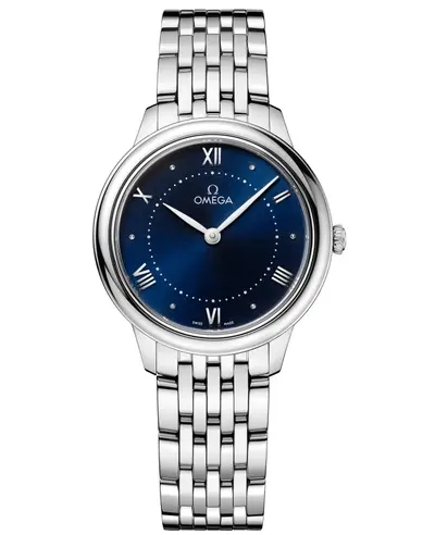 Omega De Ville Prestige Quartz 30mm Blue Dial Steel Women's Watch Model 43410306003001 434.10.30.60.03.001 (blue, arb10512)
