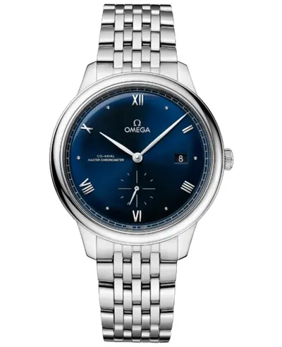 Omega De Ville Prestige Co-Axial Master Chronometer Small Seconds 41mm Automatic Blue Dial Steel Men's Watch Model 434.10.41.20.03.001 (blue, arb10528)