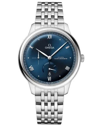 Omega De Ville Prestige Co-Axial Chronometer Power Reserve Automatic Steel Men's Watch Model 434.10.41.21.03.002 (blue, arb10532)