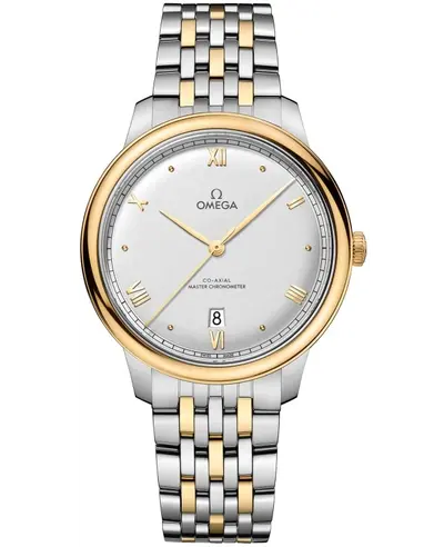 Omega De Ville Prestige Co-Axial Master Chronometer 40mm Automatic Silver Dial Yellow Gold and Steel Men's Watch Model: 43420402002002 434.20.40.20.02.002 (arb10579)