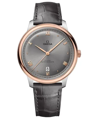 Omega De Ville Prestige Co-Axial Master Chronometer 40mm Automatic Grey Dial Leather Strap Men's Watch Model: 43423402006001 434.23.40.20.06.001 (arb10606)