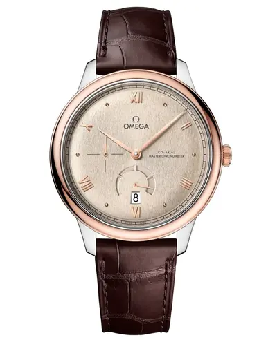 Omega De Ville Prestige Co-Axial Chronometer Power Reserve - Model No. 43423412109001 434.23.41.21.09.001 (beige, arb10612)