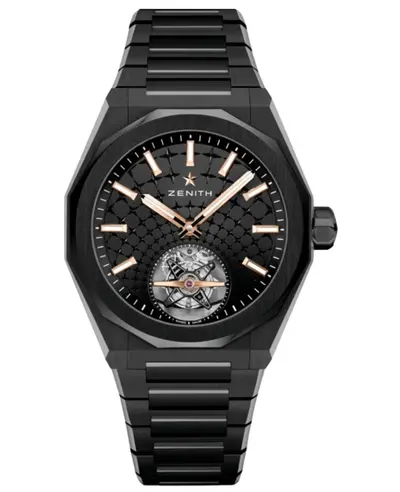 Authentic Zenith Defy Skyline Tourbillon Automatic Ceramic Men's Watch with Black Dial, Model 49.9300.3630/21.I001 (black, arb10713)
