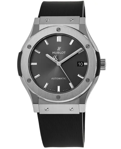 Hublot Classic Fusion 42mm Auto Grey Dial Rubber Strap Men's Watch Model 542NX7071RX 542.NX.7071.RX (arb10906)