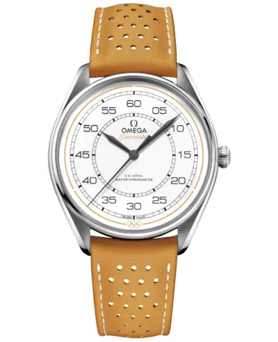 Omega Specialities Olympic Official Timekeeper Chronometer - White Dial with Yellow Leather Strap | Model: 522.32.40.20.04.002 (white, arb10843)