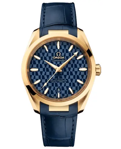 Omega Seamaster Aqua Terra 150m Chronometer Blue Dial Leather Strap Model: 522.53.38.20.03.001 (blue, arb10847)