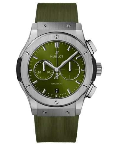 Hublot Classic Fusion Chronograph 42mm Green Dial Titanium Rubber Strap Men's Watch Model:541.NX.8970.RX (green, arb10888)