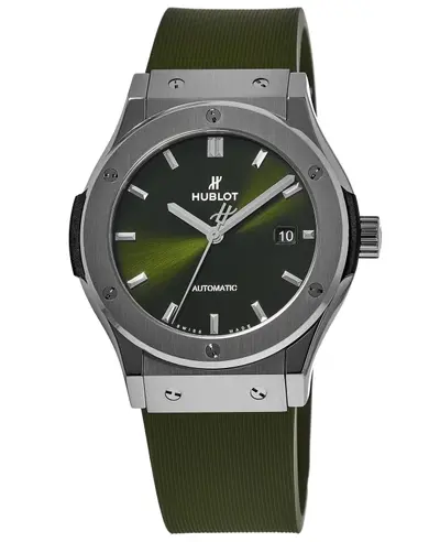 Hublot Classic Fusion 42mm Green Dial Rubber Strap Men's Watch Model 542.NX.8970.RX (green, arb10910)