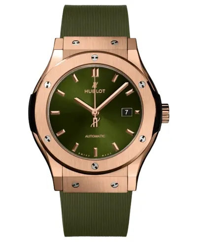 Hublot Classic Fusion Men's Watch Model 542.OX.8980.RX - 18K Rose Gold Automatic, Green Dial (green, arb10918)