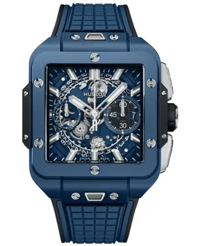 Hublot Square Bang Unico 821.ex.5170.rx - Luxury Ceramic Automatic Chronograph (blue, arb11168)
