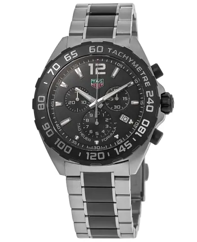 Brand New Authentic Tag Heuer Formula 1 Quartz Chronograph Black Dial Steel Men's Watch CAZ1010.BA0843 (black, arb11508)