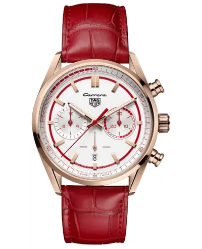 CBN2045.FC8316 Tag Heuer Carrera Chronograph X Porsche RS 2.7 Automatic White Dial Leather Strap Men's Watch (white, arb11572)