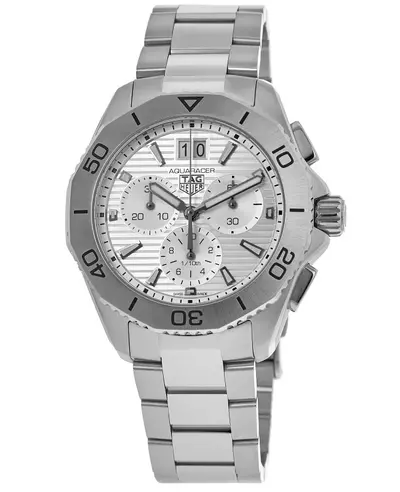 Tag Heuer Aquaracer Professional 200 Date Quartz Chronograph Silver Dial Steel Men's Watch CBP1111.BA0624 CBP1111.BA0627 (arb11586)