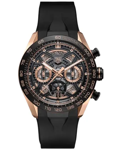 Tag Heuer Carrera Chronograph Extreme Sport Automatic Skeleton Dial Rose Gold Black Rubber Strap Men's Watch, Model CBU2050.FT6273 (arb11600)