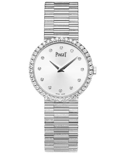 Piaget Altiplano Traditional Manual Winding Silver Dial Diamond Bezel 18K White Gold Women's Watch Model G0A37041 (arb11629)