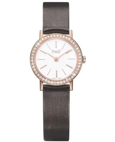Piaget Altiplano G0A44534 Women's Watch Rose Gold Case Brown Leather Strap Diamond Bezel (white, arb11695)
