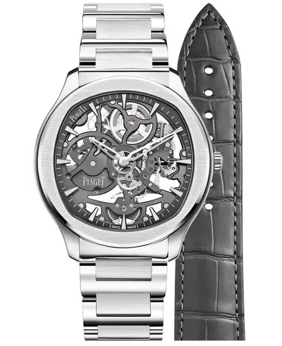 Piaget Polo Skeleton Automatic Grey Dial Steel Men's Watch Model G0A45001 (arb11696)