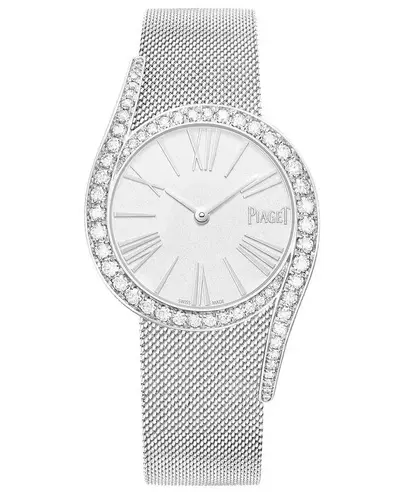 Women's Piaget Limelight Gala Watch G0A45212, 18kt White Gold Case & Bracelet with Diamond Bezel and Silver Dial (arb11707)