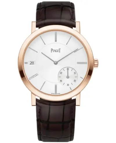 Piaget Altiplano Automatic Origin Grey Dial Men's Watch 18K Rose Gold Brown Leather Strap Model G0A45400 (arb11712)