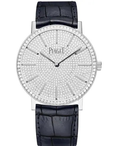 Piaget Altiplano Diamond Dial White Gold Leather Strap Women's Watch Model G0A45404 (arb11715)