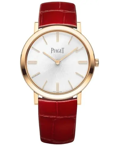 Women's Piaget Altiplano Automatic Origin Silver Dial 18K Rose Gold Leather Strap Watch Model g0a45405 (arb11716)