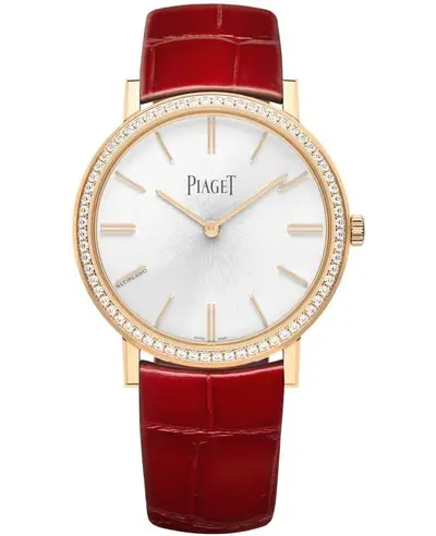Piaget Altiplano G0A45406 Automatic Silver Dial 18K Rose Gold Diamond Bezel Leather Strap Women's Watch (arb11717)