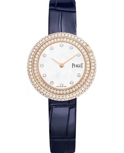 Piaget Possession Women's Watch Model G0A46063 - Polished Rose Gold Case with Blue Alligator Strap (arb11727)