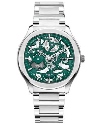 Piaget Polo Skeleton Automatic Green Dial Steel Men's Watch Model G0A47008 (arb11731)
