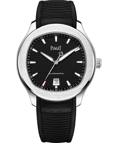 Piaget Polo Date Automatic Black Dial Rubber Strap Men's Watch Model G0A47014 (black, arb11733)