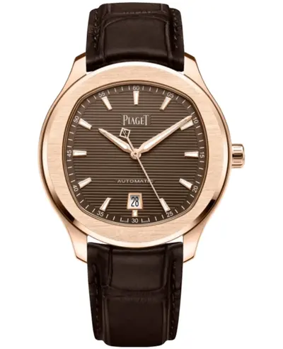 Piaget Polo Date Automatic Model G0A48021 Chocolate Dial 18K Rose Gold Mens Watch (arb11743)